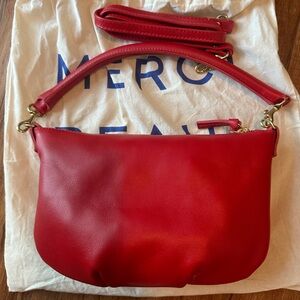 Clare V. Petit Moyen in Rouge Nappa Luxe